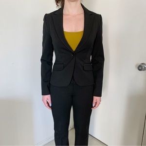 Black Express Y2K Editor Suit Blazer Pants Power Dressing Office Chic Business